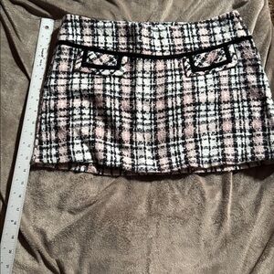 Chic Plaid Mini Skirt - Pink and Black